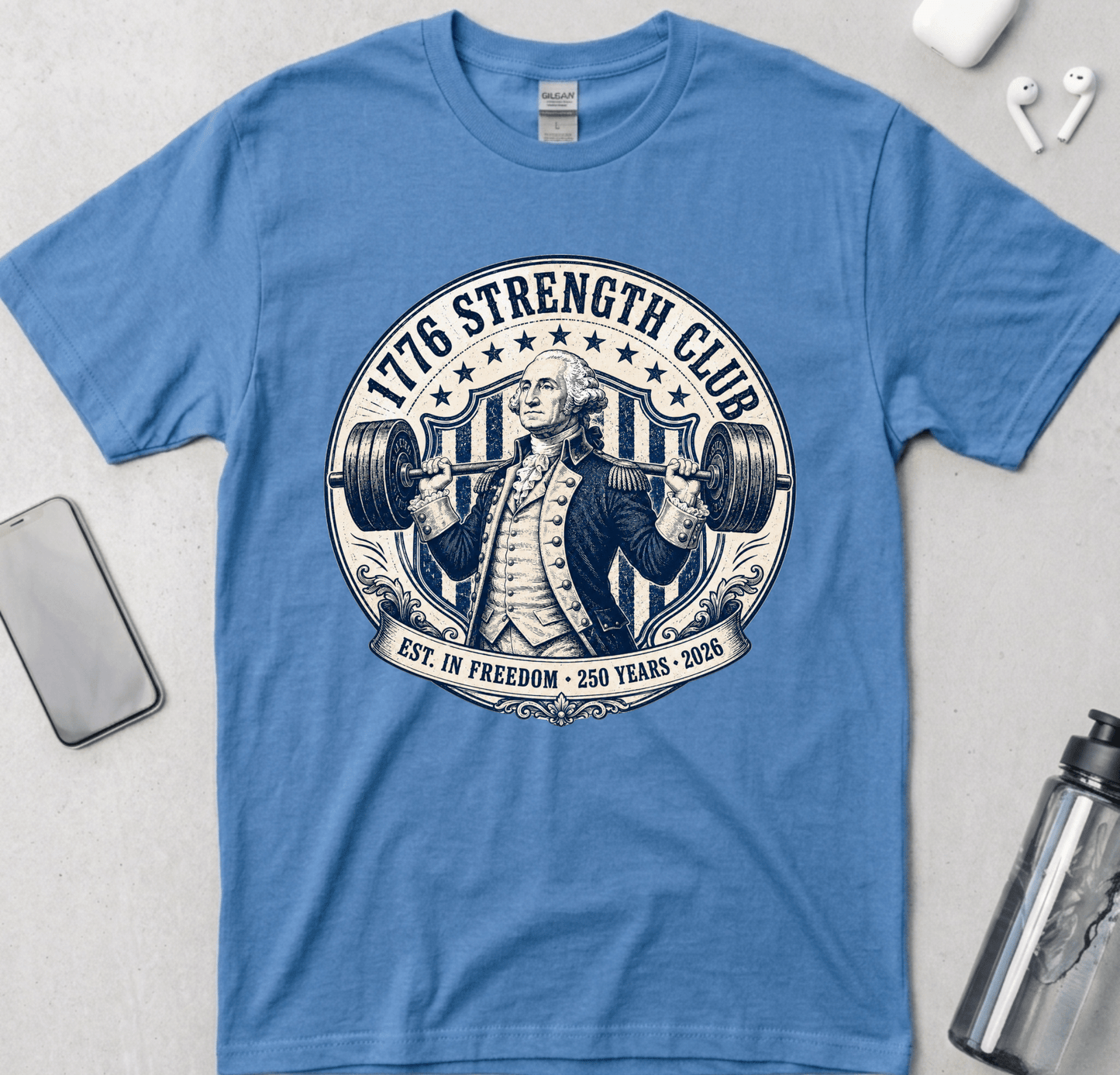 1776 Strength Club Washington Badge T-Shirt