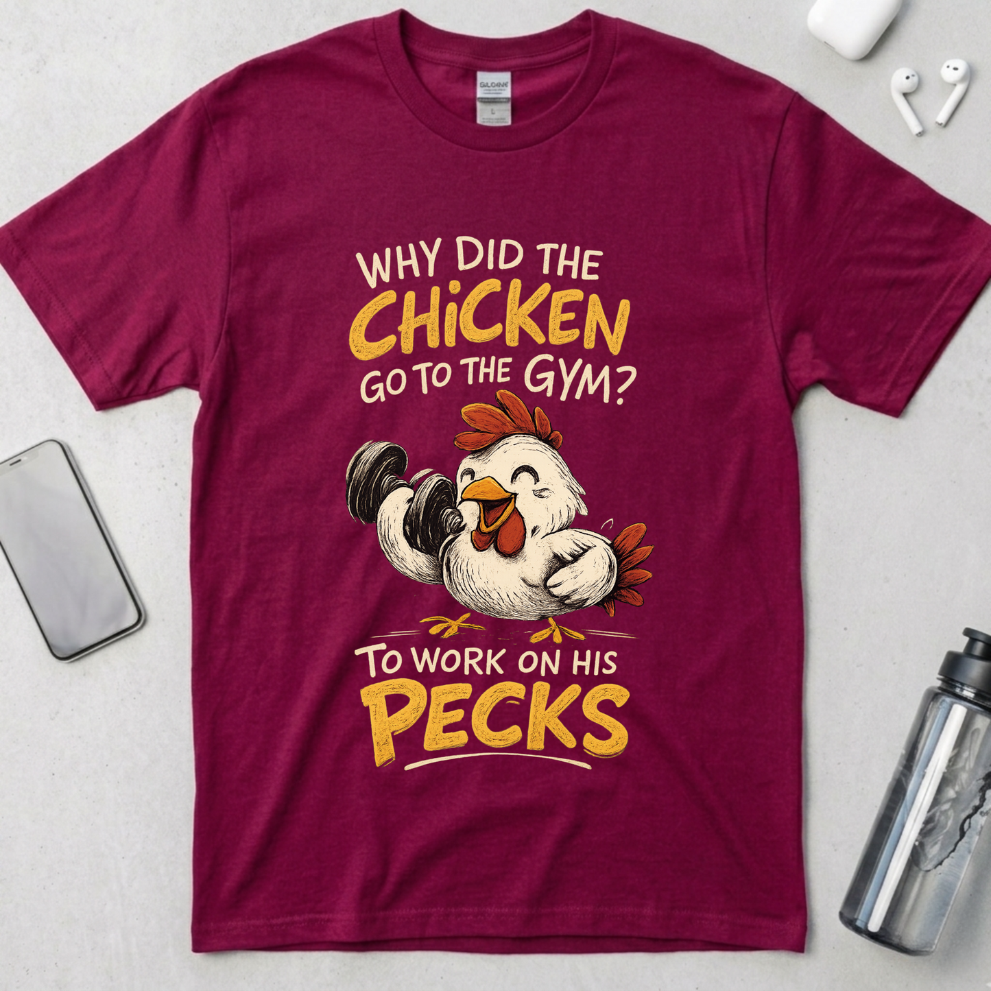 Working on My Pecks T-Shirt