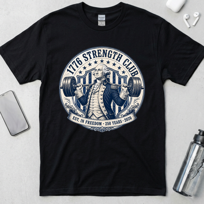 1776 Strength Club Washington Badge T-Shirt