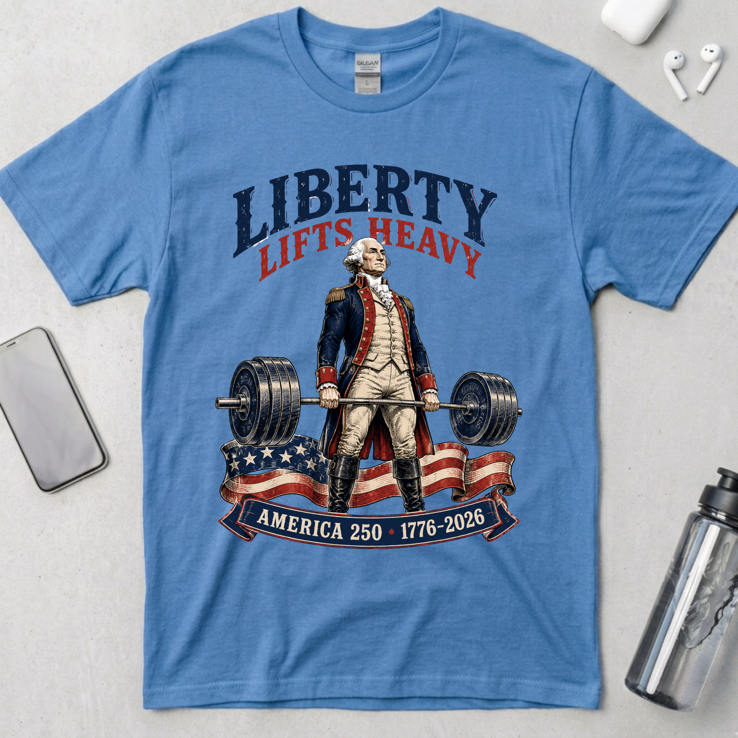 Liberty Lifts Heavy Washington T-Shirt