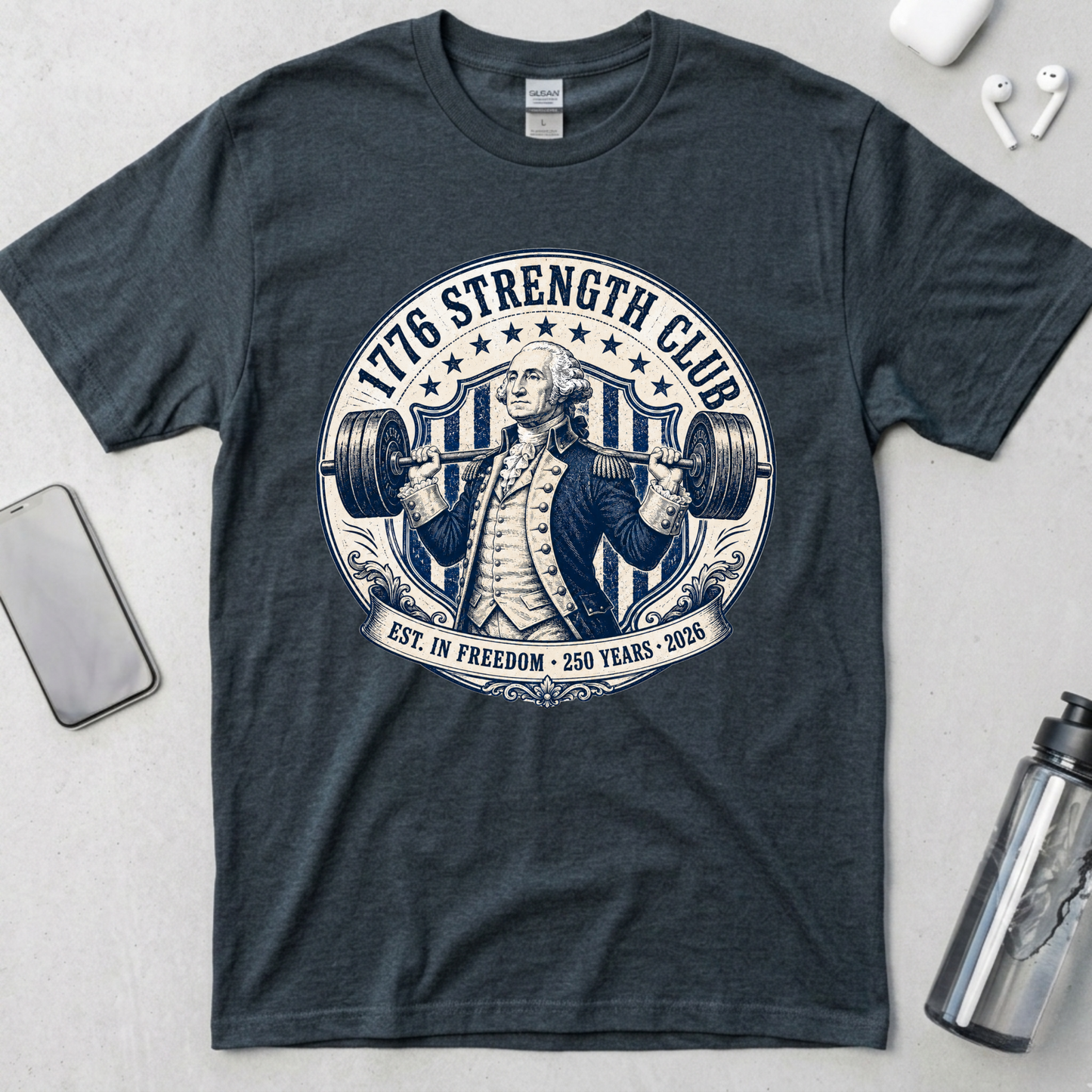 1776 Strength Club Washington Badge T-Shirt