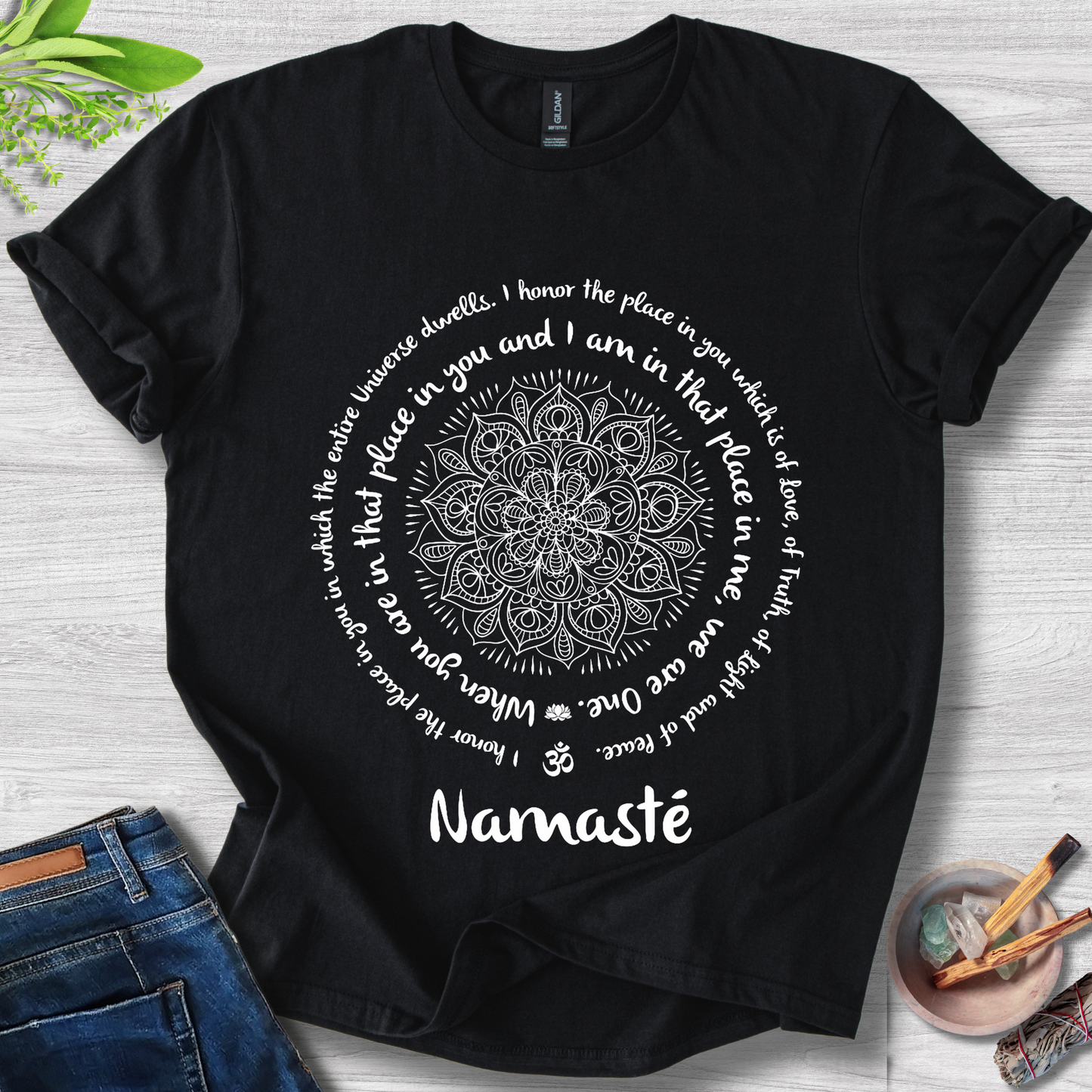 Namasté Mandala Circle Unisex Softstyle T-Shirt