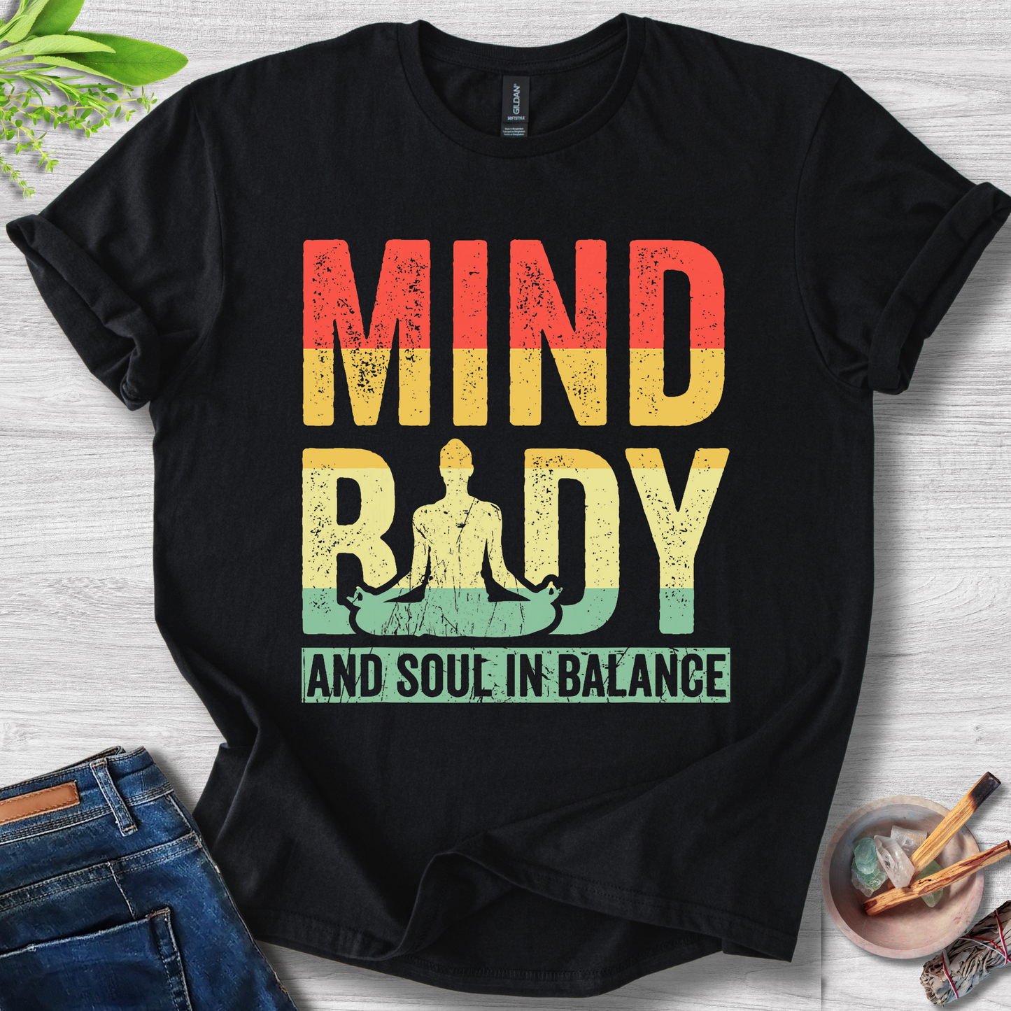 Mind, Body and Soul In Balance Unisex Softstyle T-Shirt