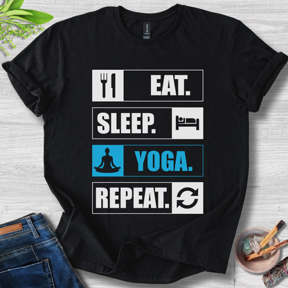 Eat. Sleep. Yoga. Repeat. Unisex Softstyle T-Shirt