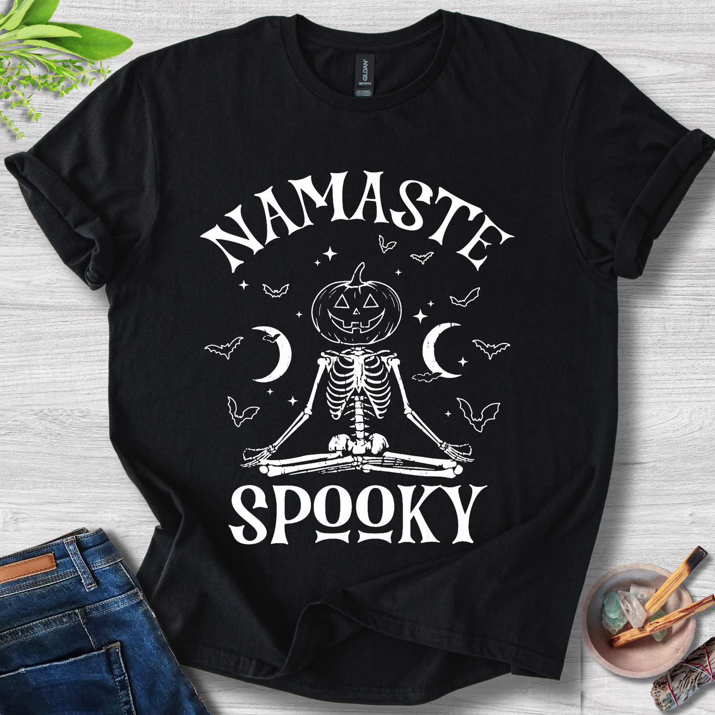 Namaste Spooky Unisex Softstyle T-Shirt