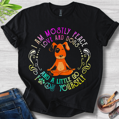 I Am Mostly Peace, Love and Dogs Unisex Softstyle T-Shirt
