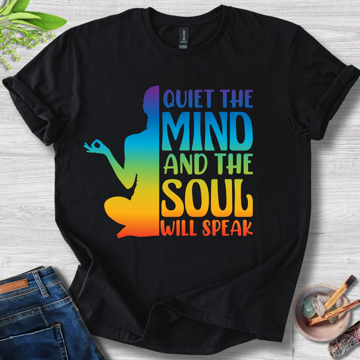Quiet the Mind, Soul Speaks Unisex Softstyle T-Shirt