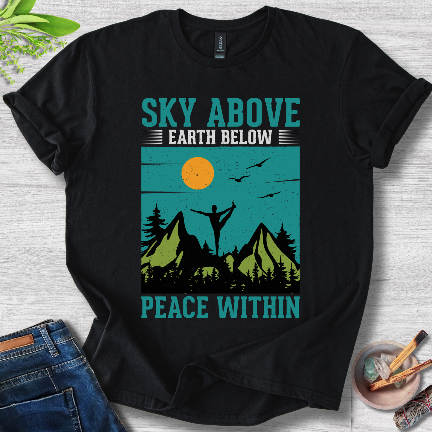 Sky Above, Earth Below, Peace Within Unisex Softstyle T-Shirt