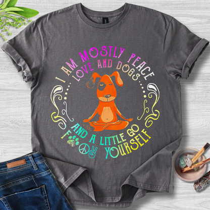 I Am Mostly Peace, Love and Dogs Unisex Softstyle T-Shirt