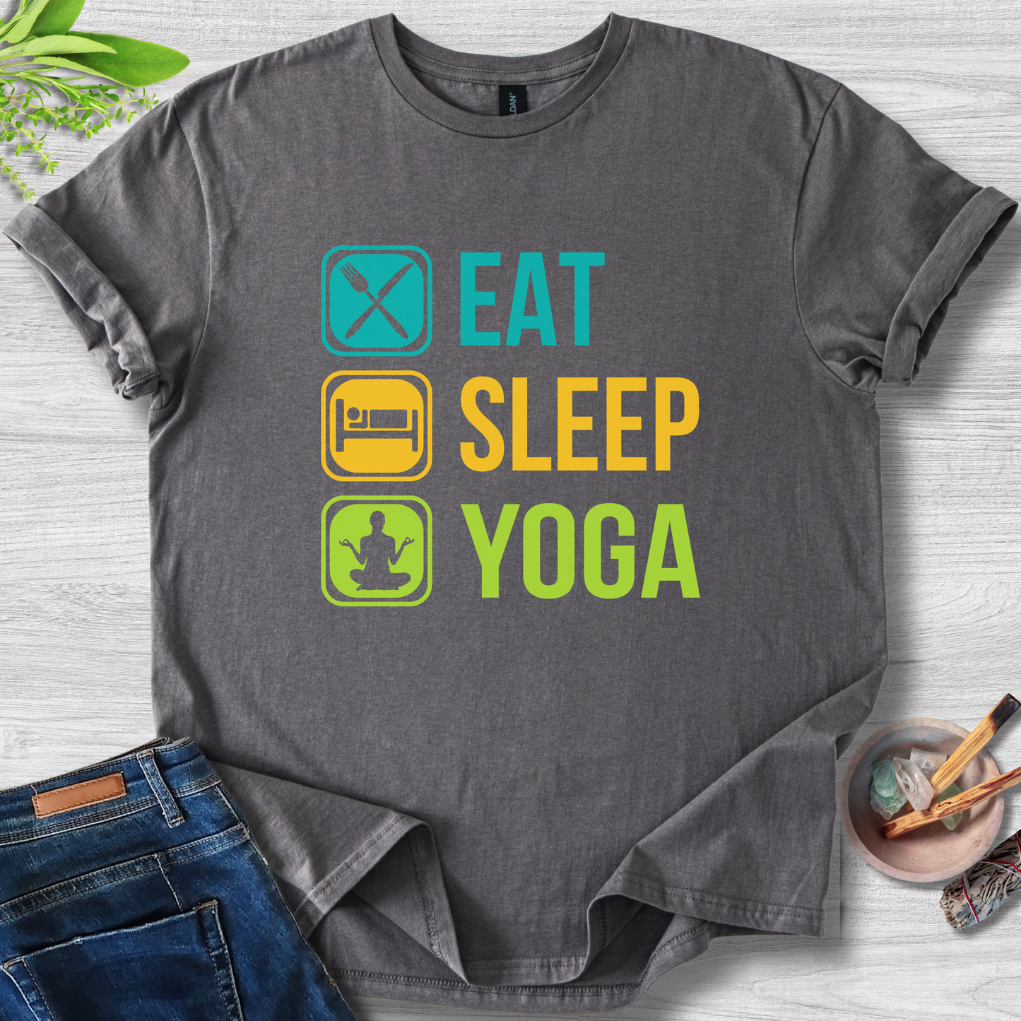 Eat, Sleep, Yoga Unisex Softstyle T-Shirt