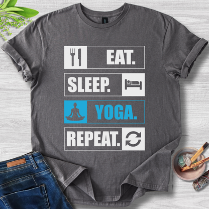 Eat. Sleep. Yoga. Repeat. Unisex Softstyle T-Shirt
