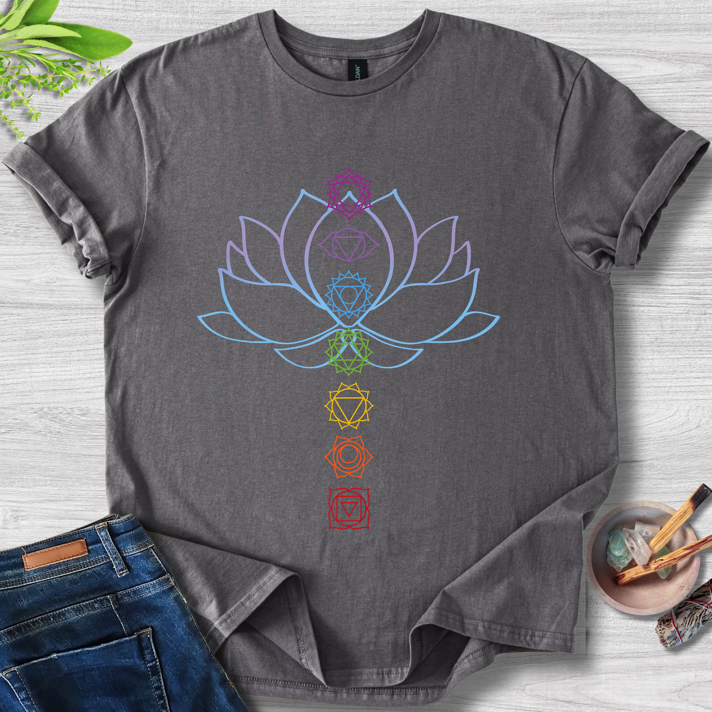 Chakra Balance Lotus Unisex Softstyle T-Shirt