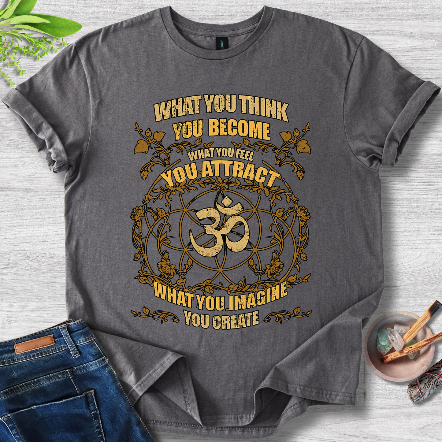 Manifestation Mandala Tee – OM Edition Unisex Softstyle T-Shirt