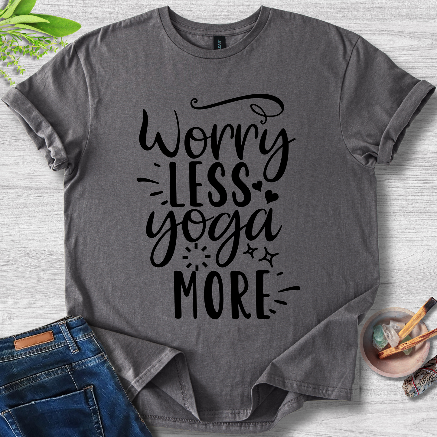 Worry Less Yoga More Unisex Softstyle T-Shirt