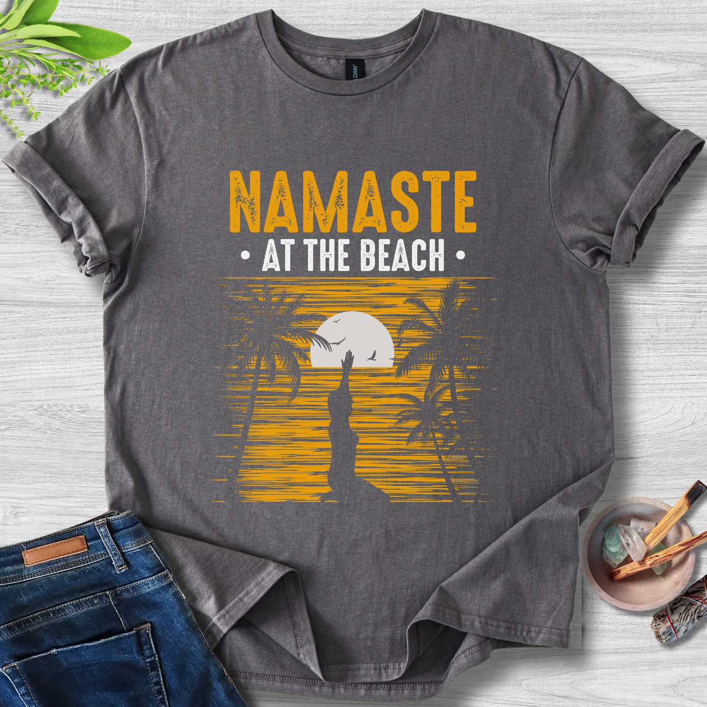 Namaste At The Beach Unisex Softstyle T-Shirt