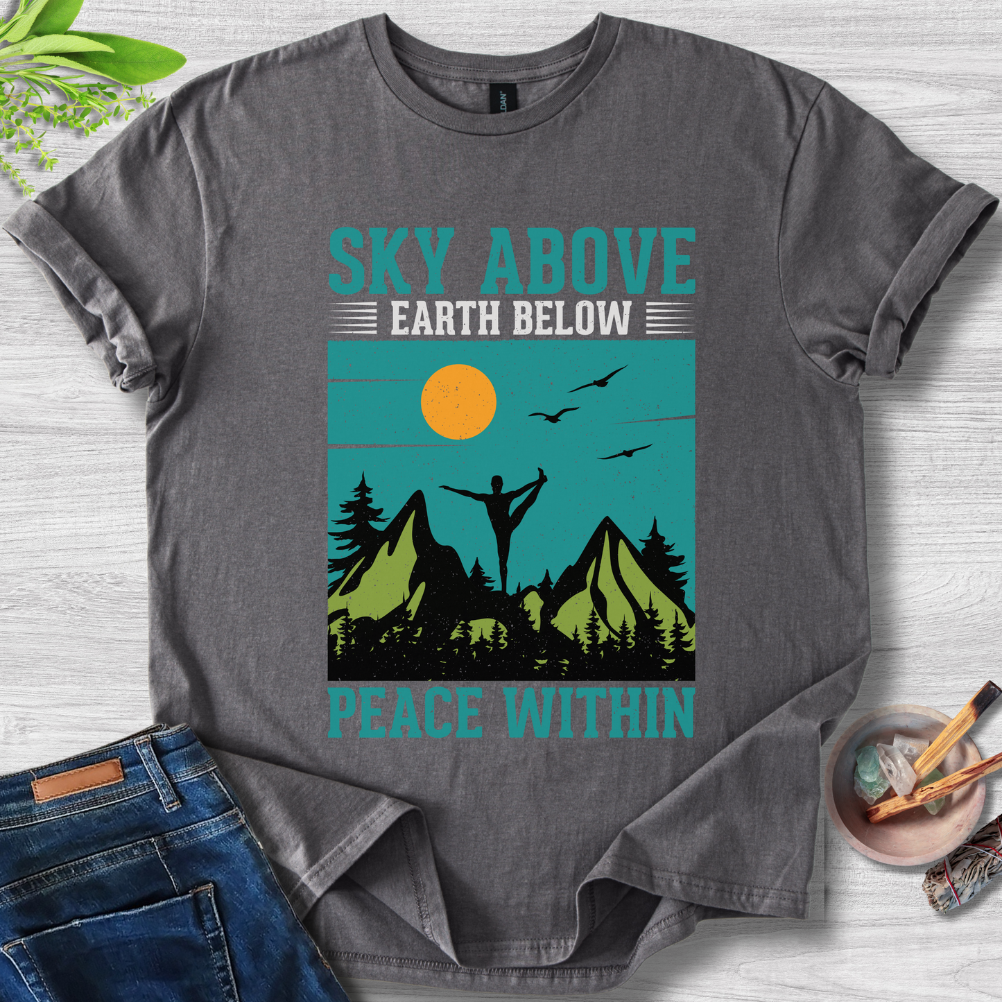 Sky Above, Earth Below, Peace Within Unisex Softstyle T-Shirt