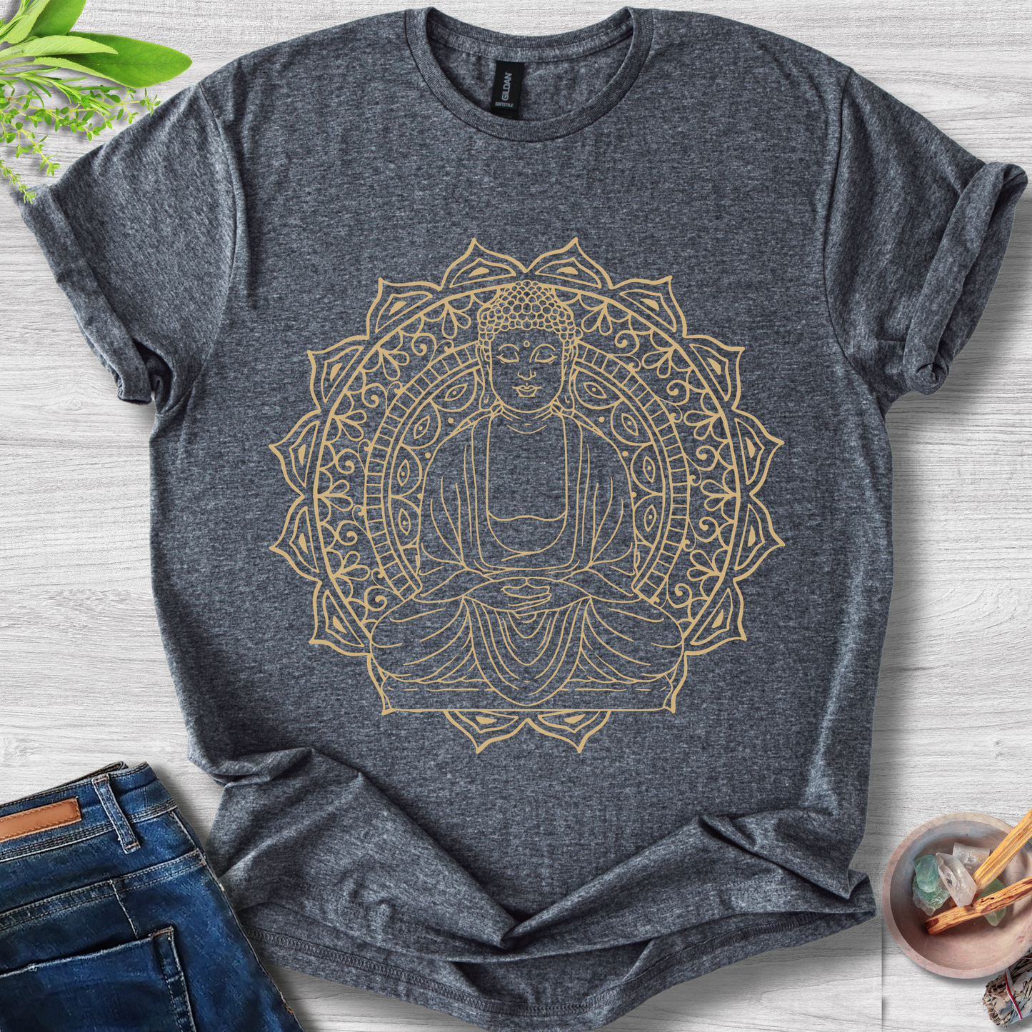 Golden Buddha Mandala Unisex Softstyle T-Shirt