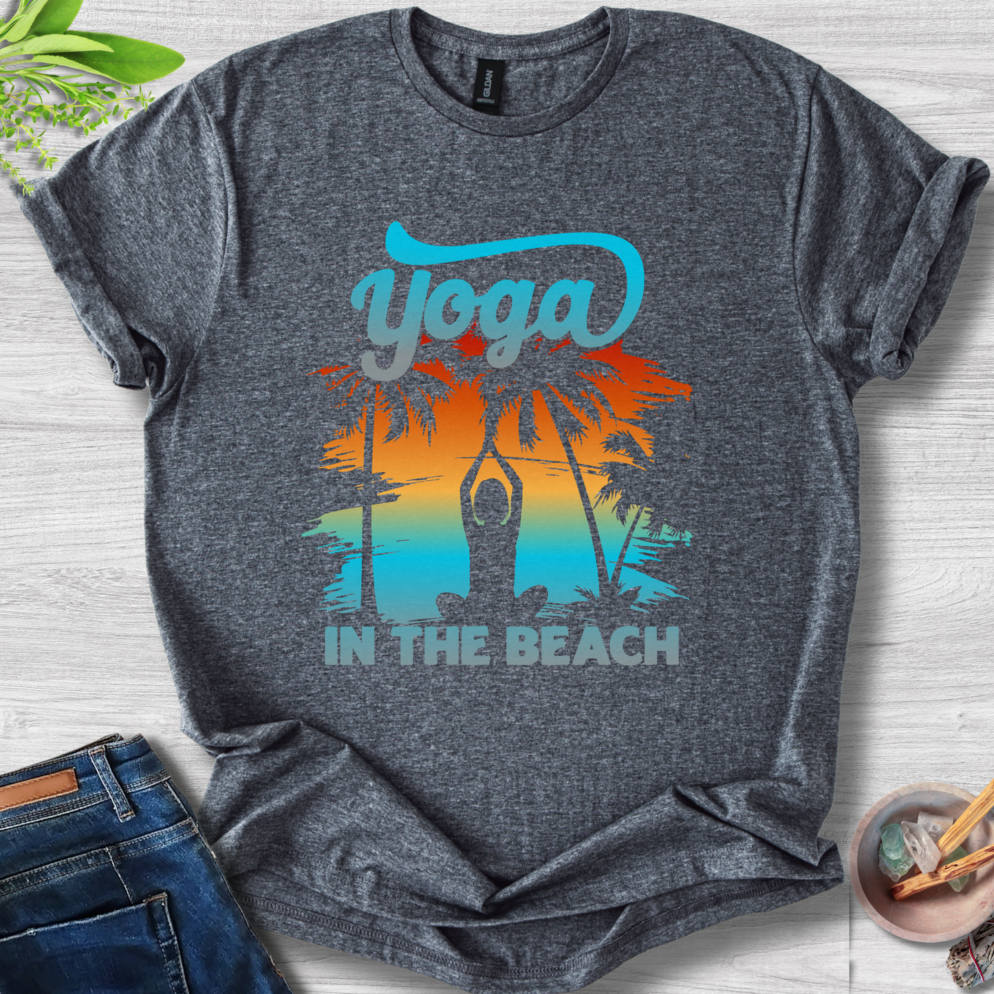 Yoga At The Beach Unisex Softstyle T-Shirt