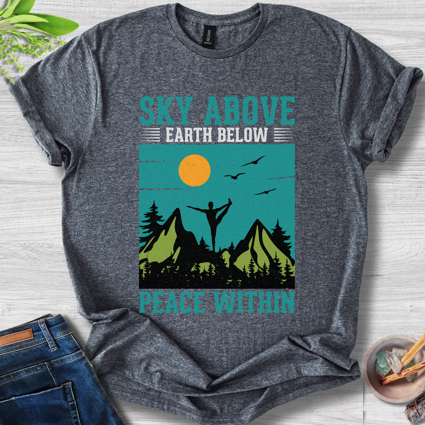Sky Above, Earth Below, Peace Within Unisex Softstyle T-Shirt