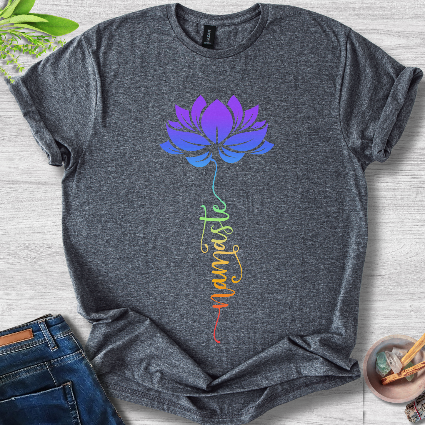 Lotus Namaste Gradient Unisex Softstyle T-Shirt
