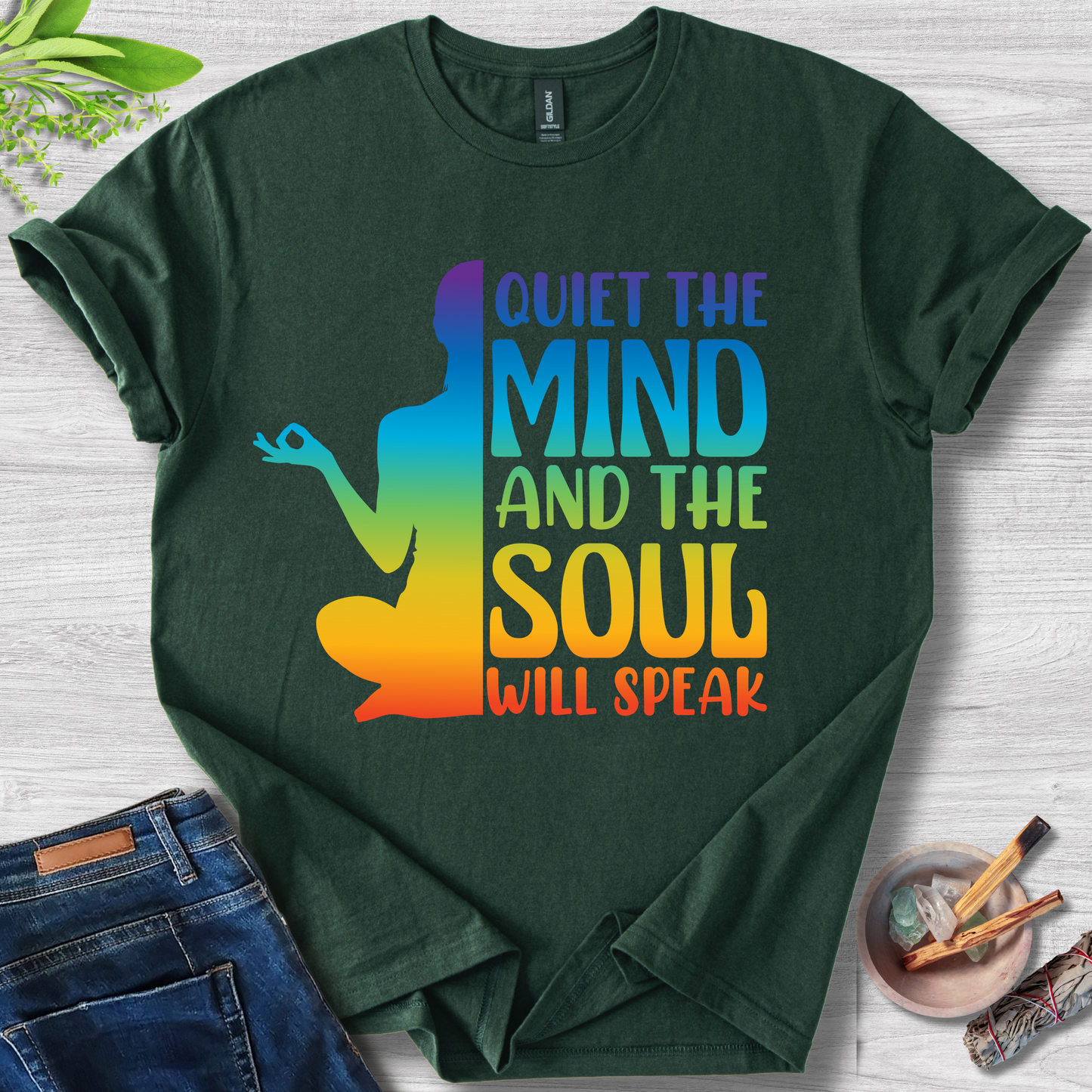Quiet the Mind, Soul Speaks Unisex Softstyle T-Shirt