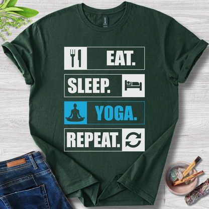 Eat. Sleep. Yoga. Repeat. Unisex Softstyle T-Shirt