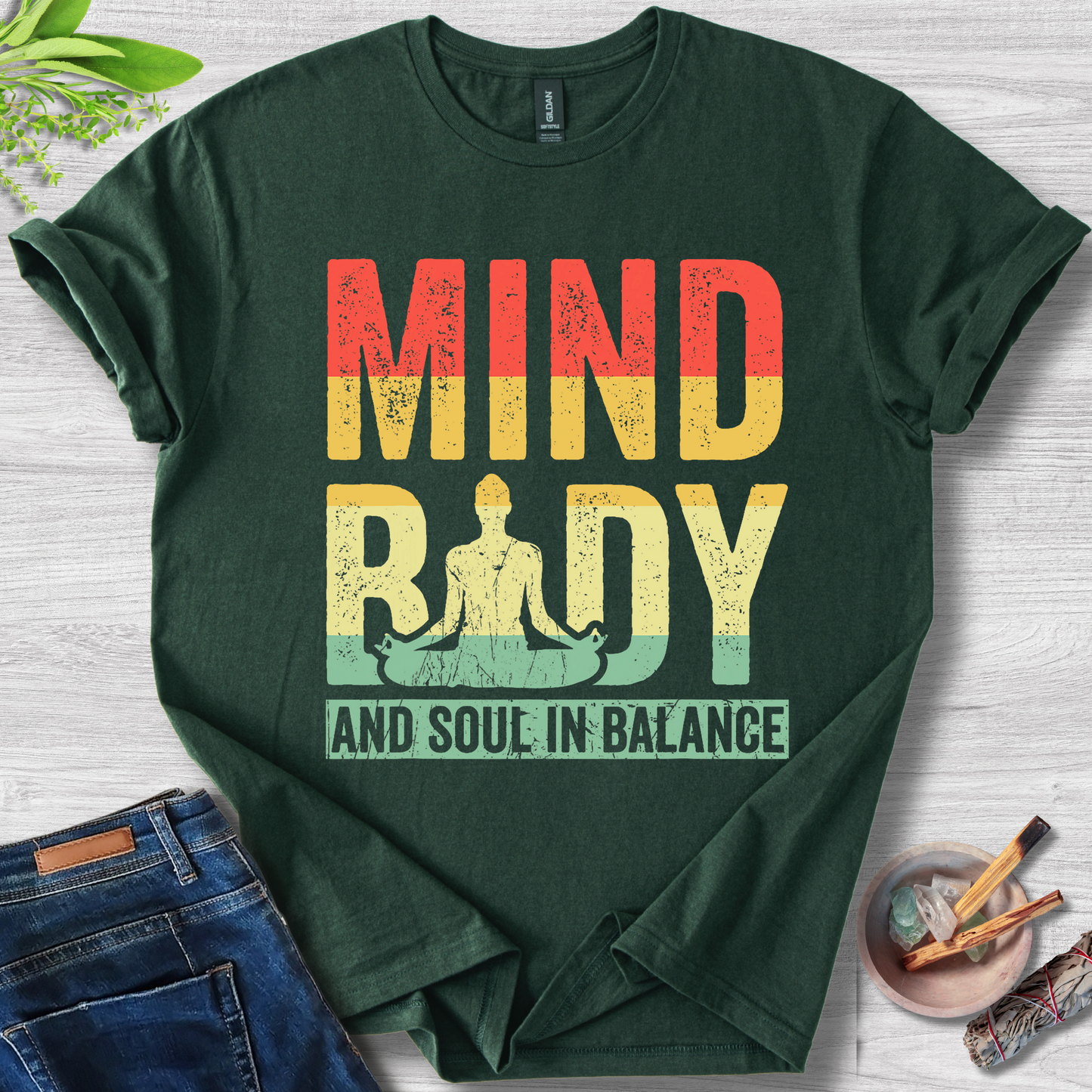 Mind, Body and Soul In Balance Unisex Softstyle T-Shirt
