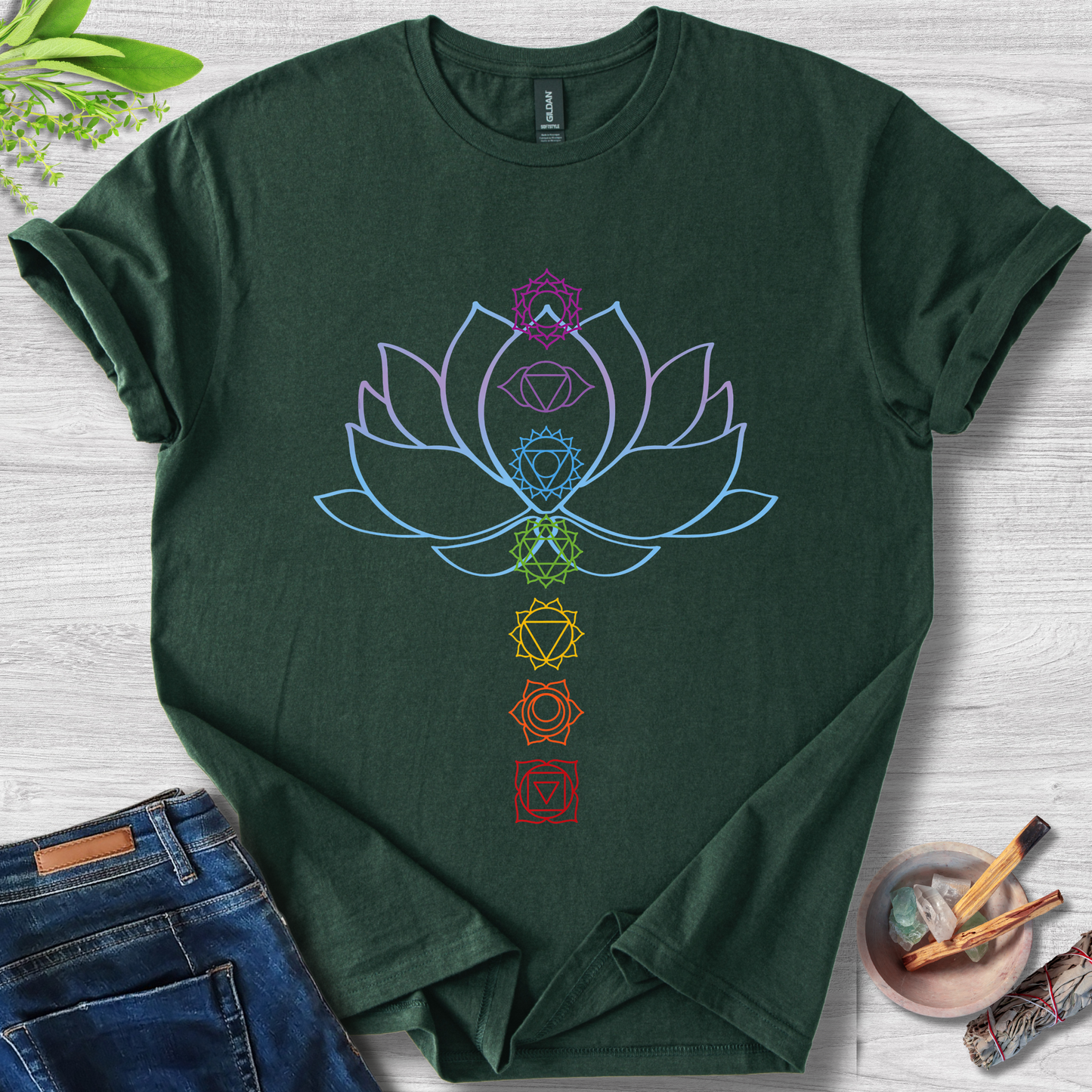 Chakra Balance Lotus Unisex Softstyle T-Shirt