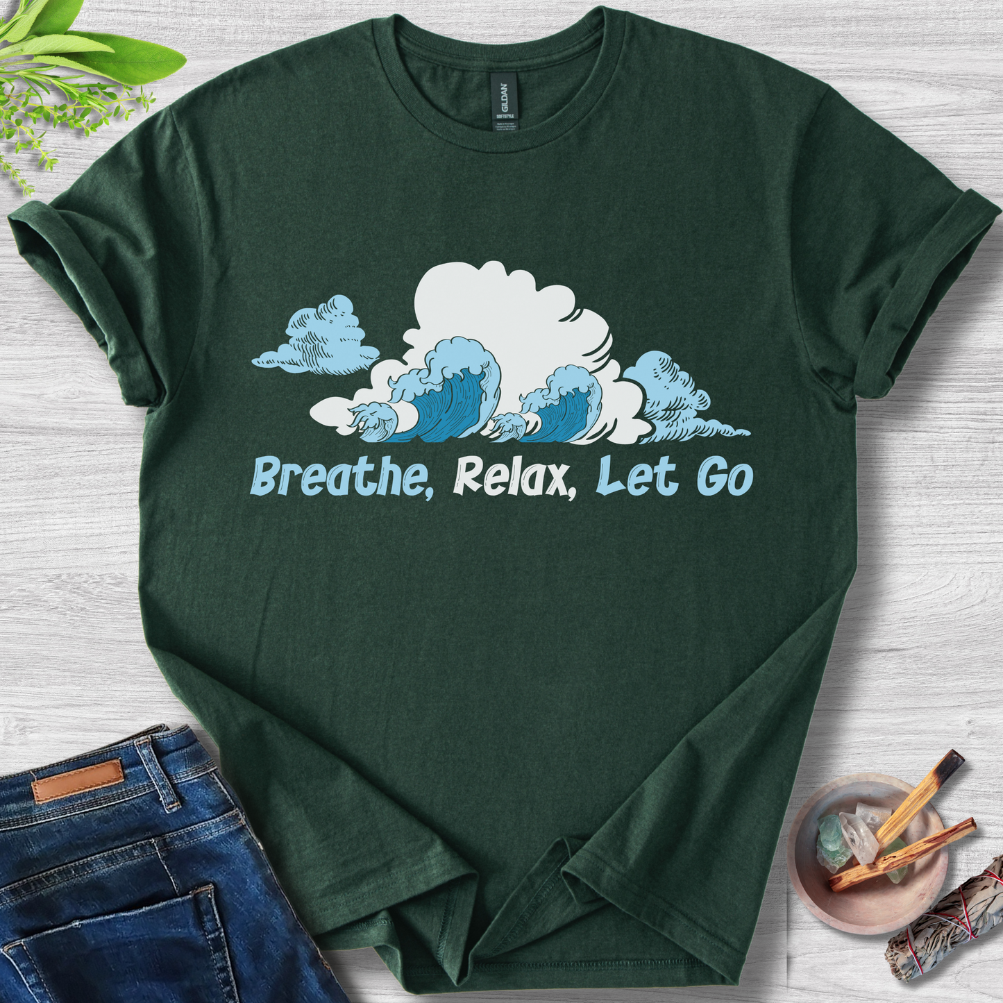 Breathe Relax Let Go Unisex Softstyle T-Shirt