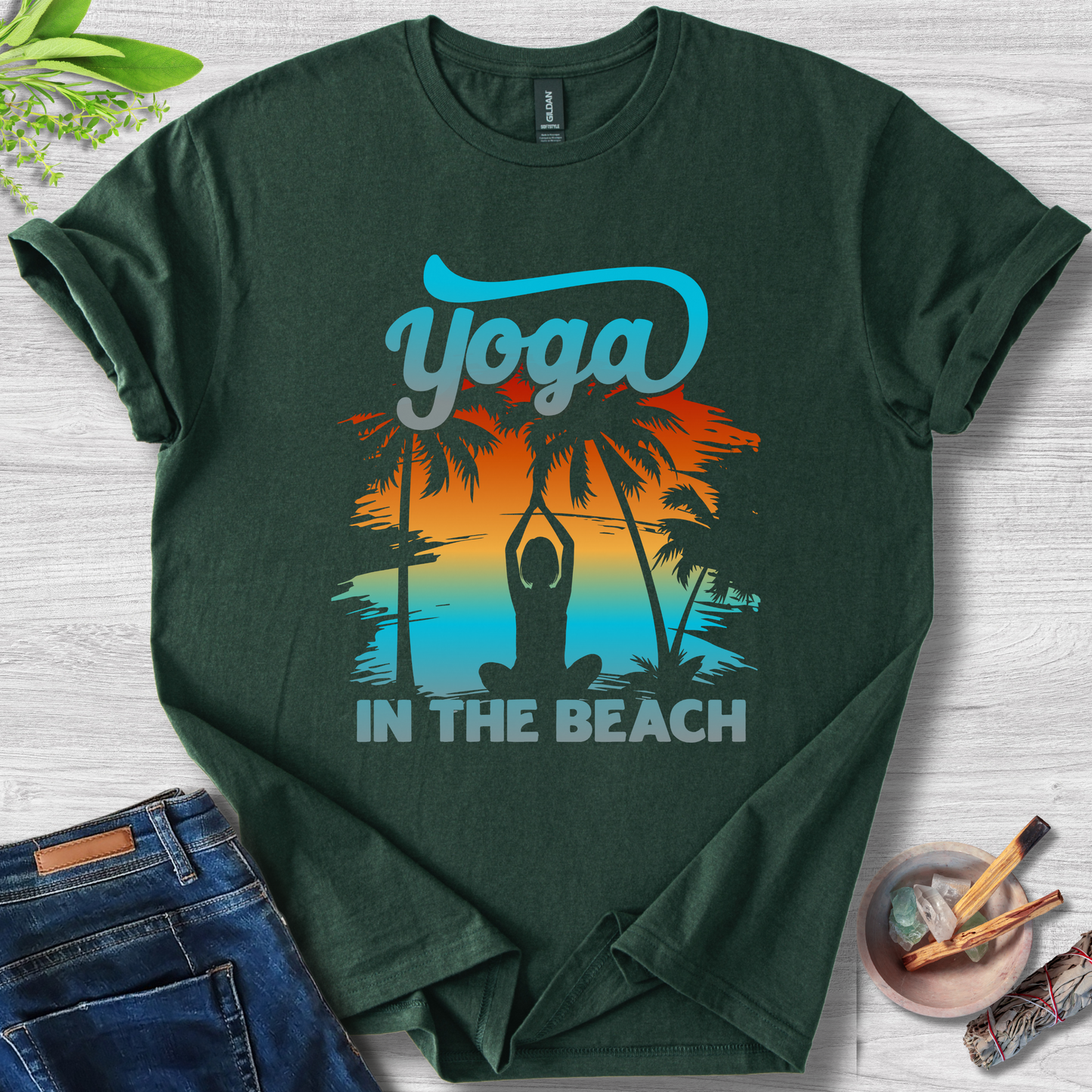 Yoga At The Beach Unisex Softstyle T-Shirt
