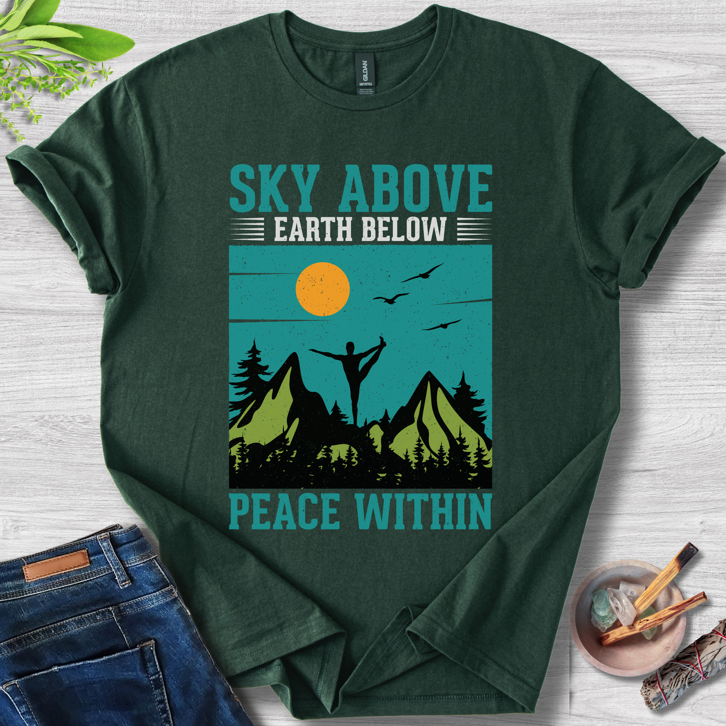 Sky Above, Earth Below, Peace Within Unisex Softstyle T-Shirt