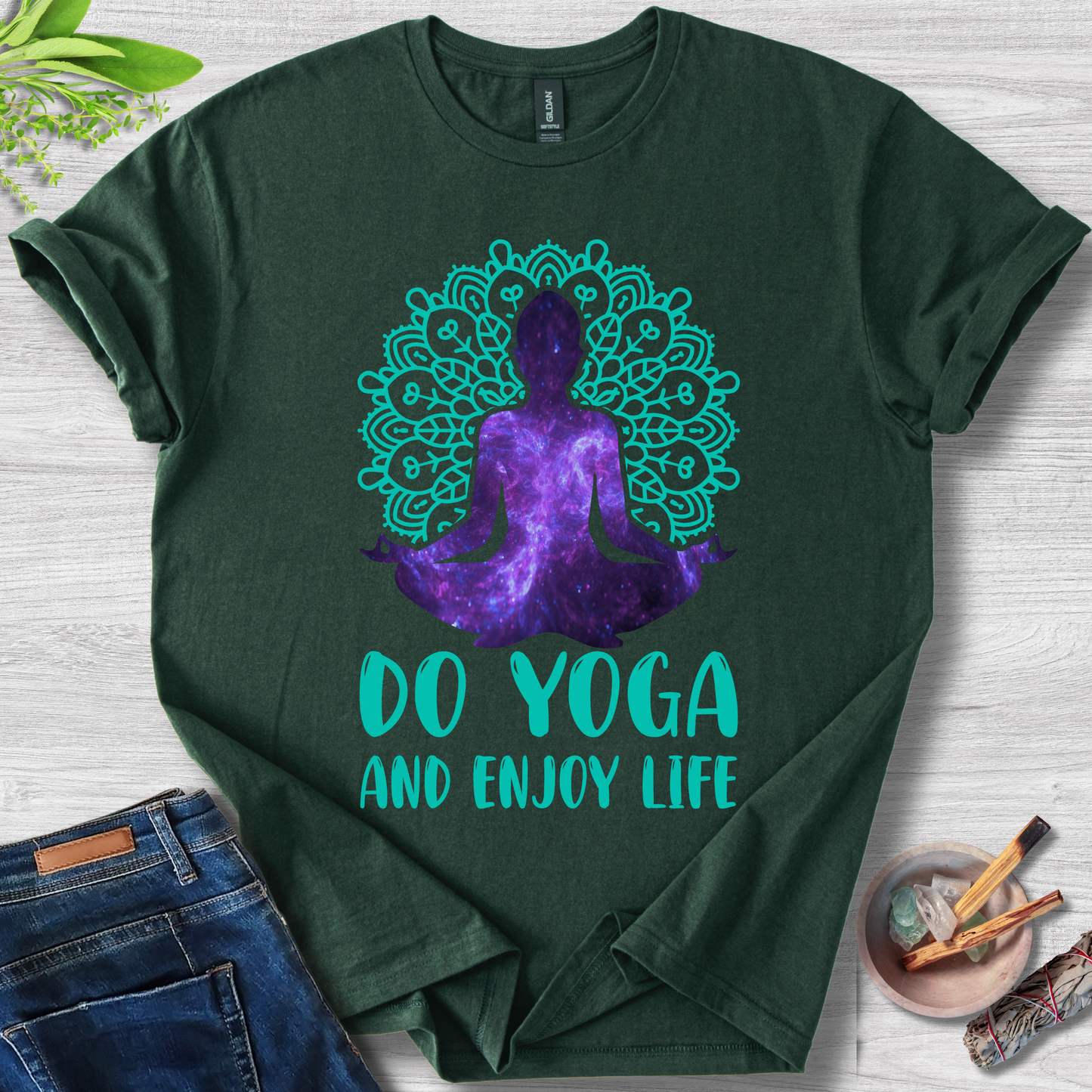 Cosmic Zen – Do Yoga and Enjoy Life Unisex Softstyle T-Shirt