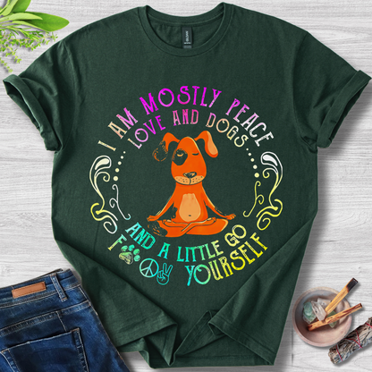 I Am Mostly Peace, Love and Dogs Unisex Softstyle T-Shirt