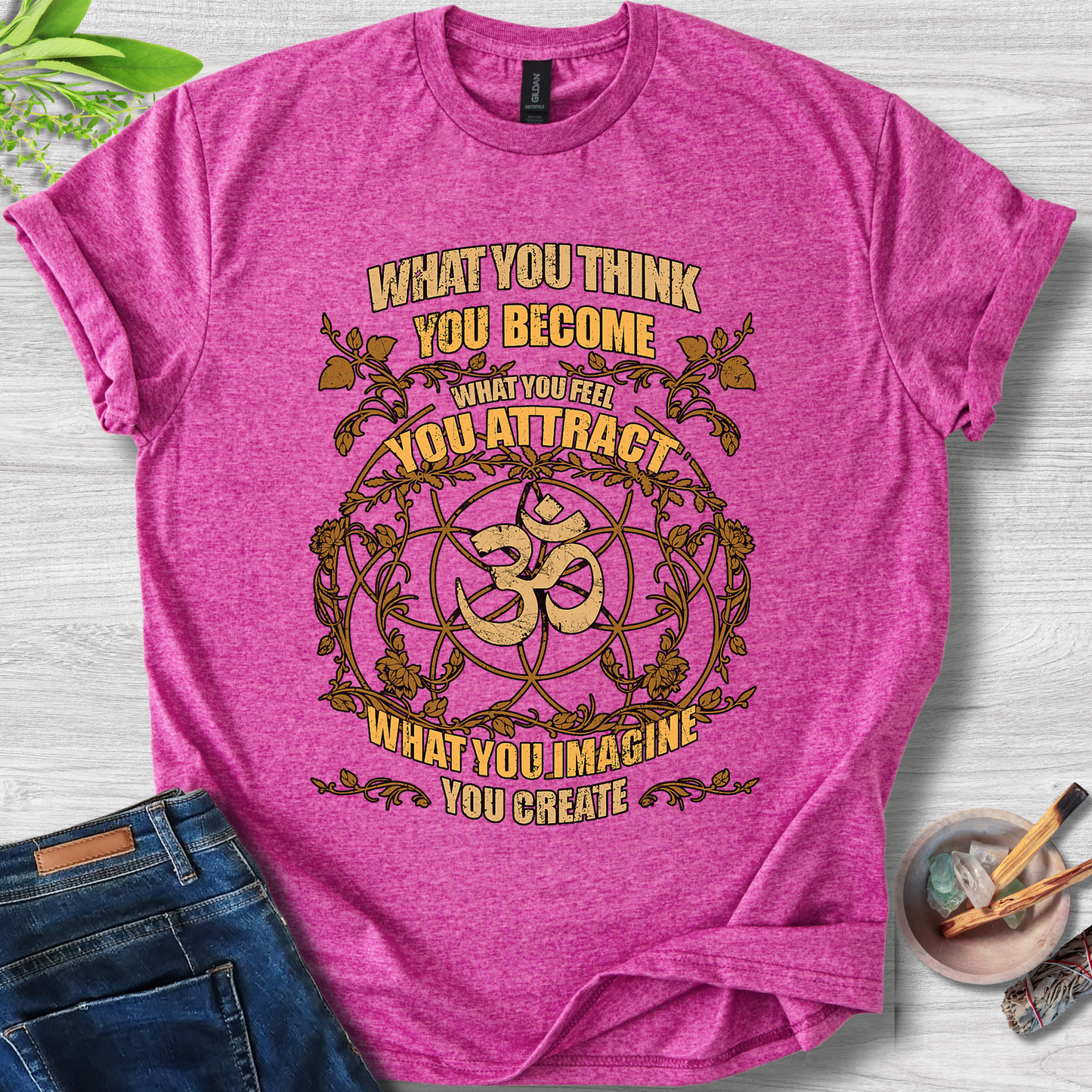 Manifestation Mandala Tee – OM Edition Unisex Softstyle T-Shirt