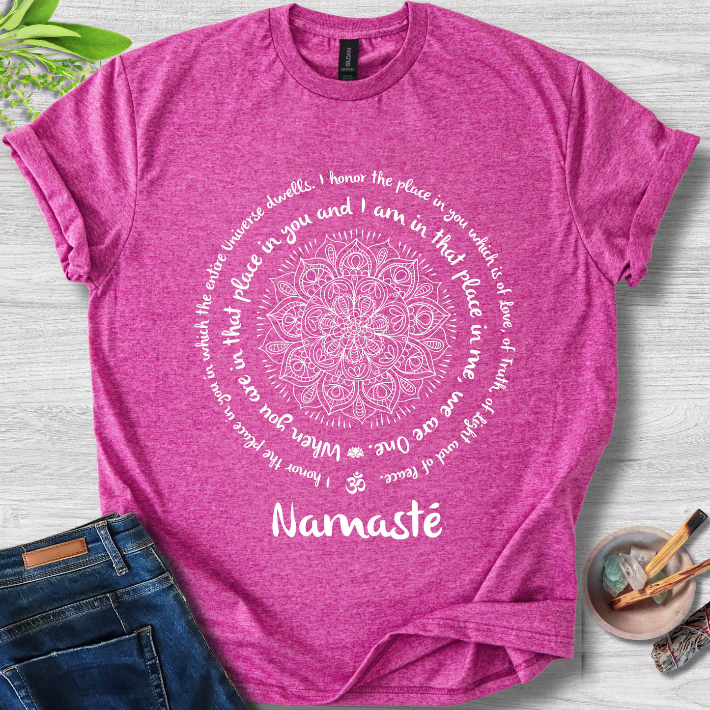 Namasté Mandala Circle Unisex Softstyle T-Shirt