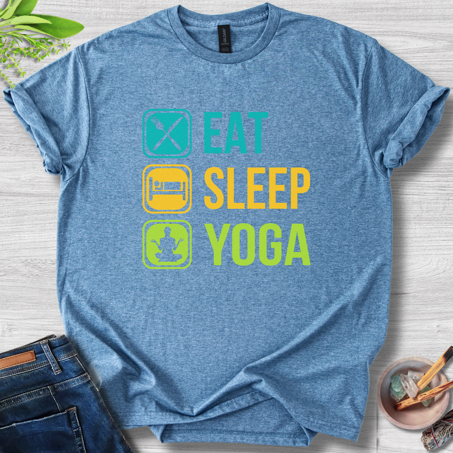 Eat, Sleep, Yoga Unisex Softstyle T-Shirt