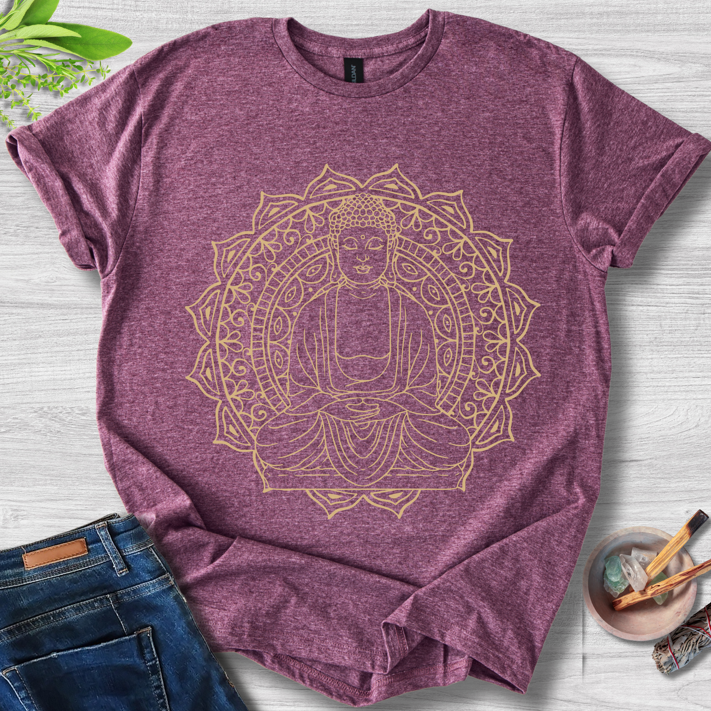 Golden Buddha Mandala Unisex Softstyle T-Shirt