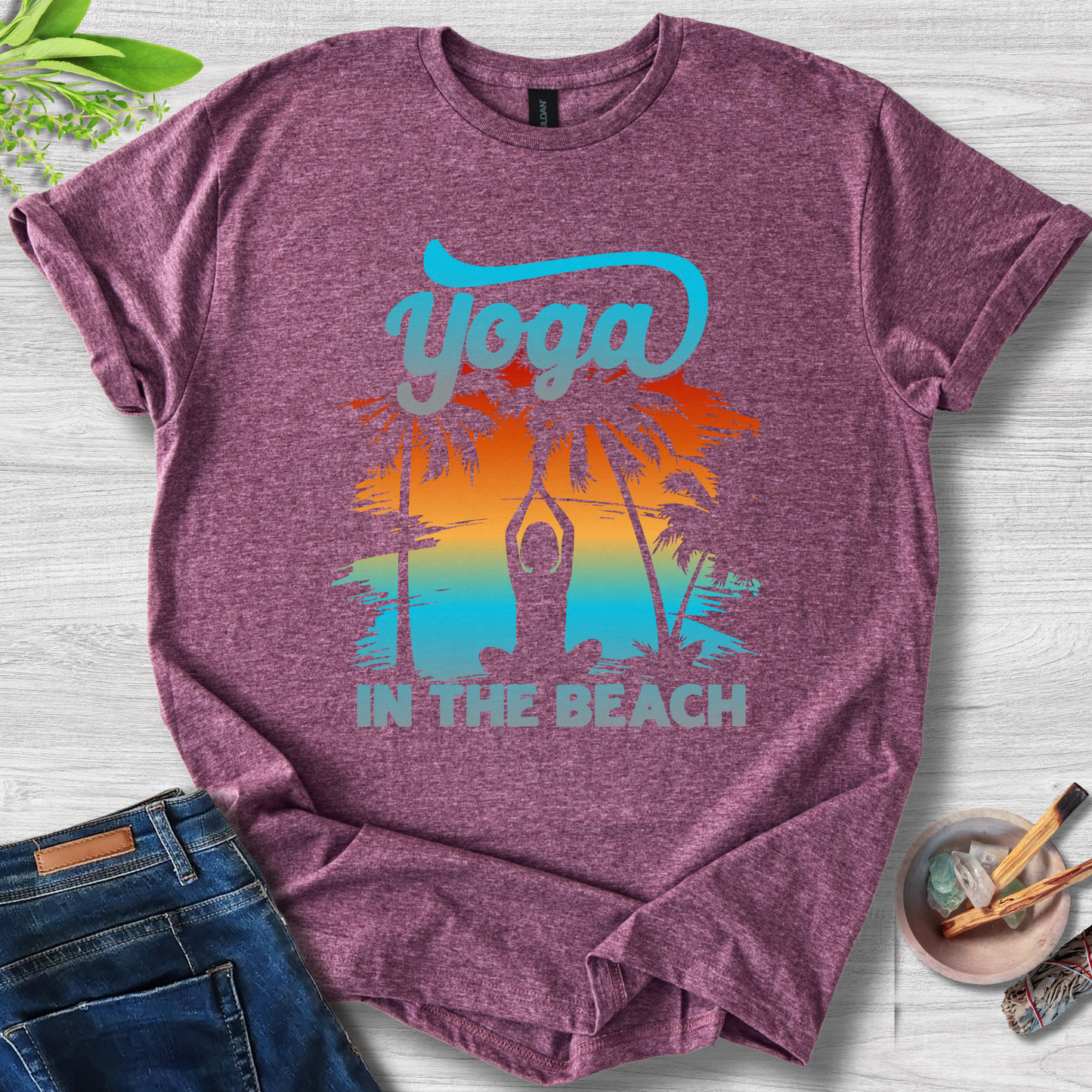 Yoga At The Beach Unisex Softstyle T-Shirt