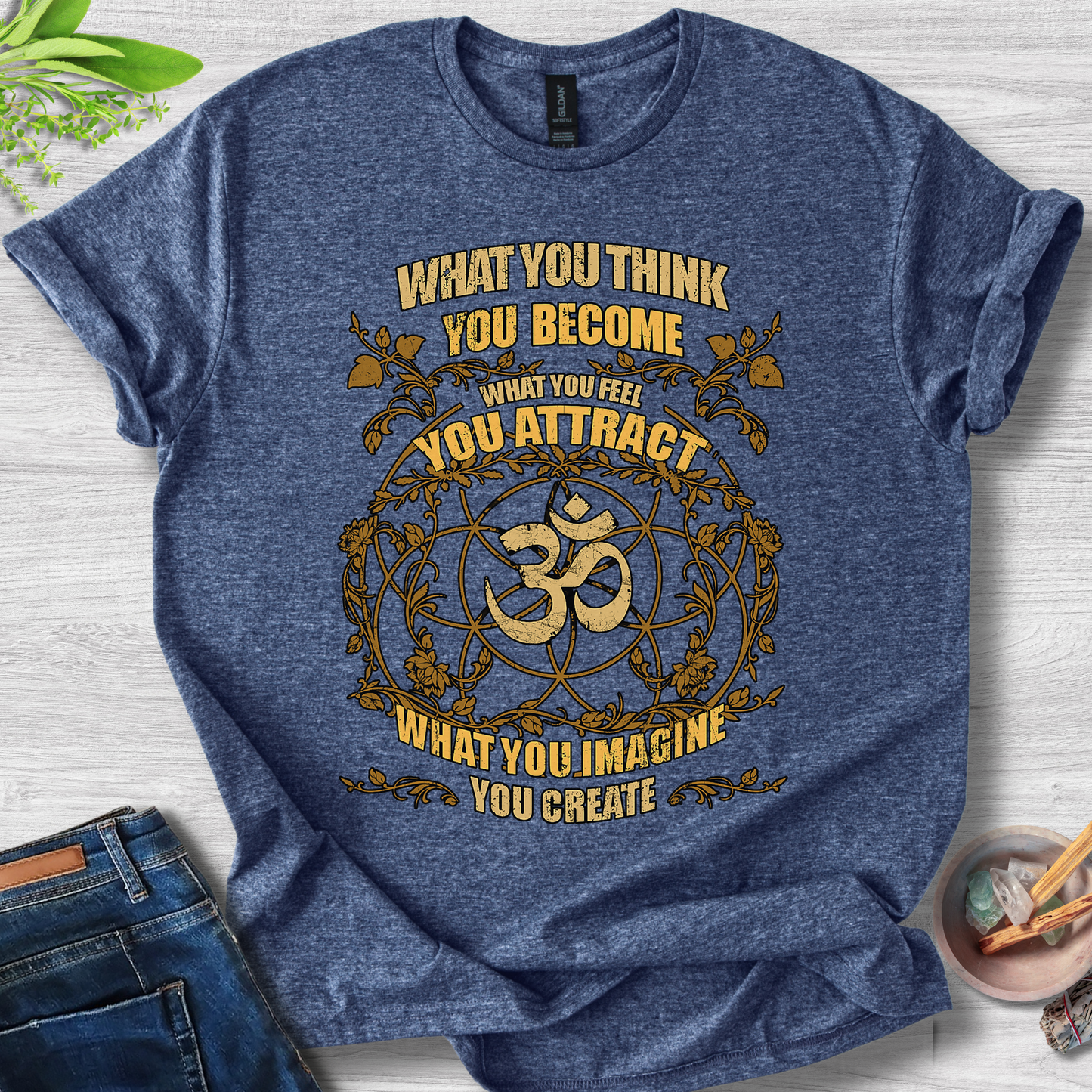 Manifestation Mandala Tee – OM Edition Unisex Softstyle T-Shirt