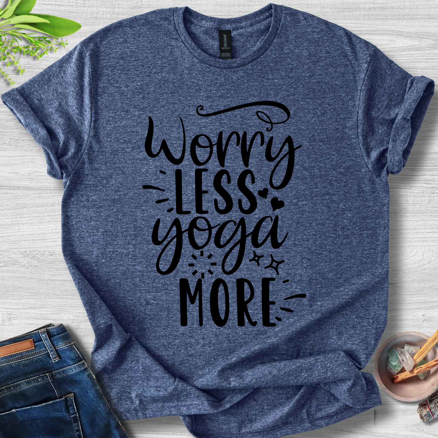 Worry Less Yoga More Unisex Softstyle T-Shirt
