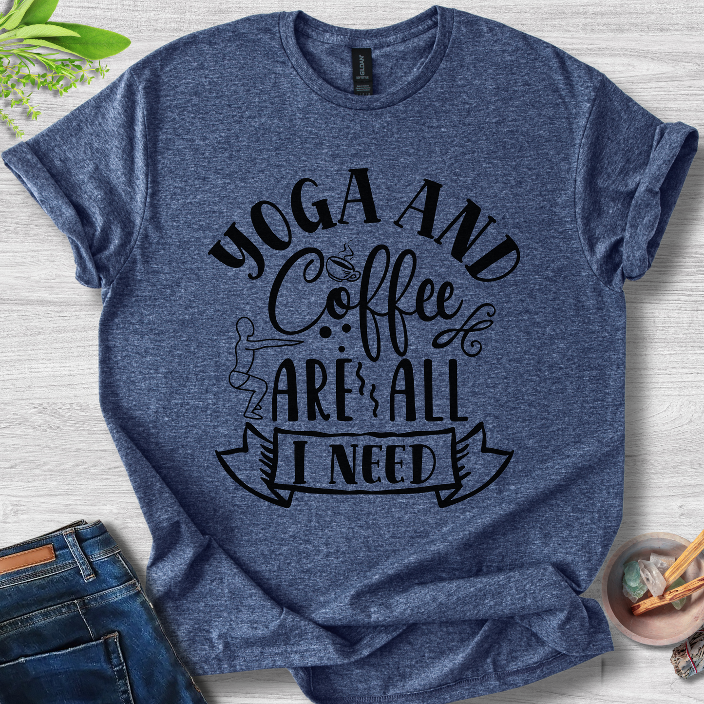 Coffee & Yoga Vibes Unisex Softstyle T-Shirt