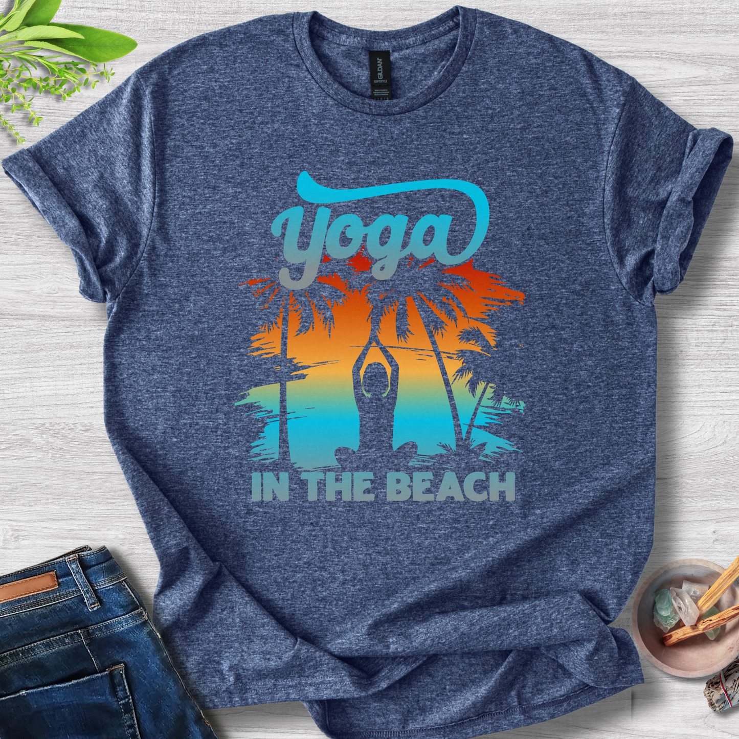 Yoga At The Beach Unisex Softstyle T-Shirt