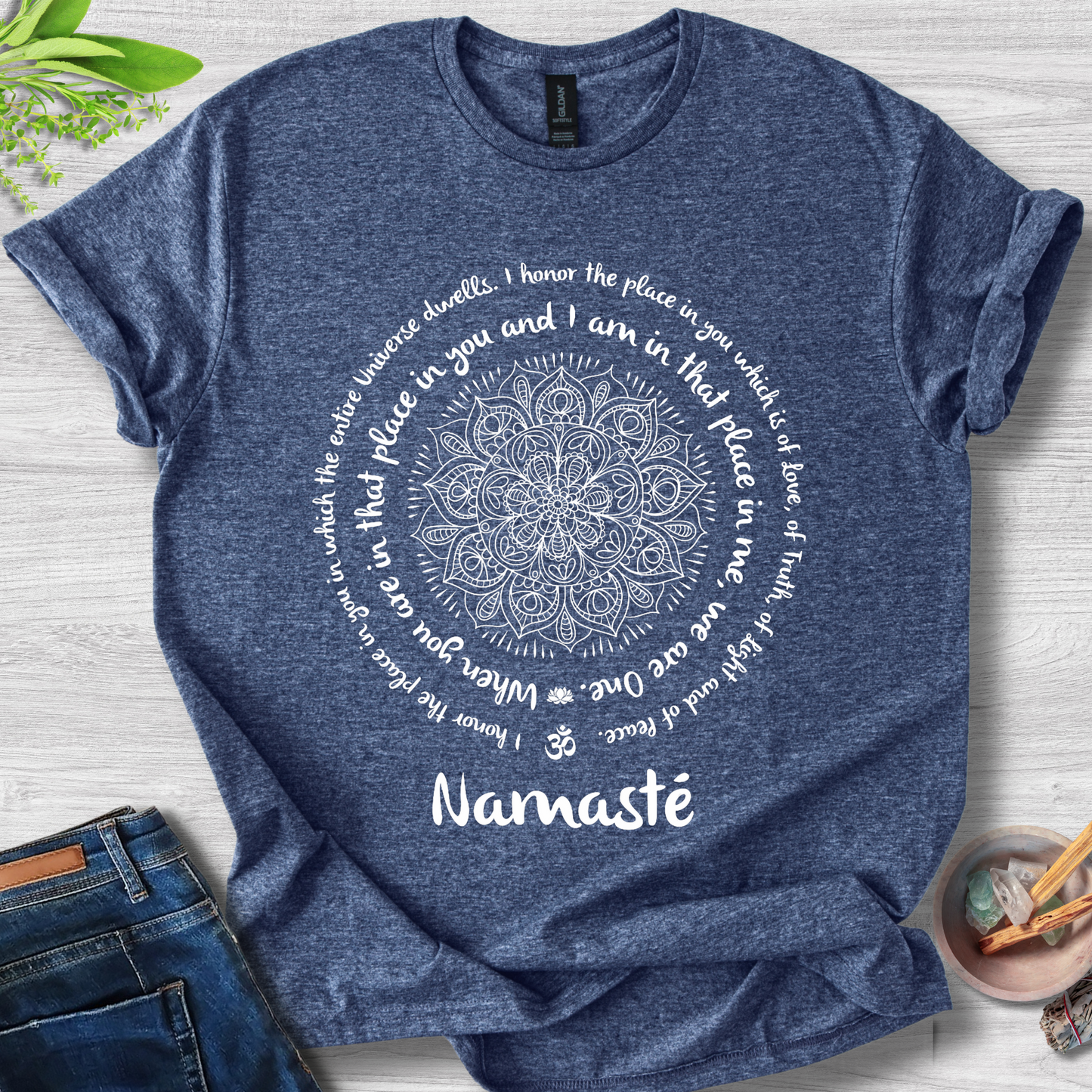 Namasté Mandala Circle Unisex Softstyle T-Shirt