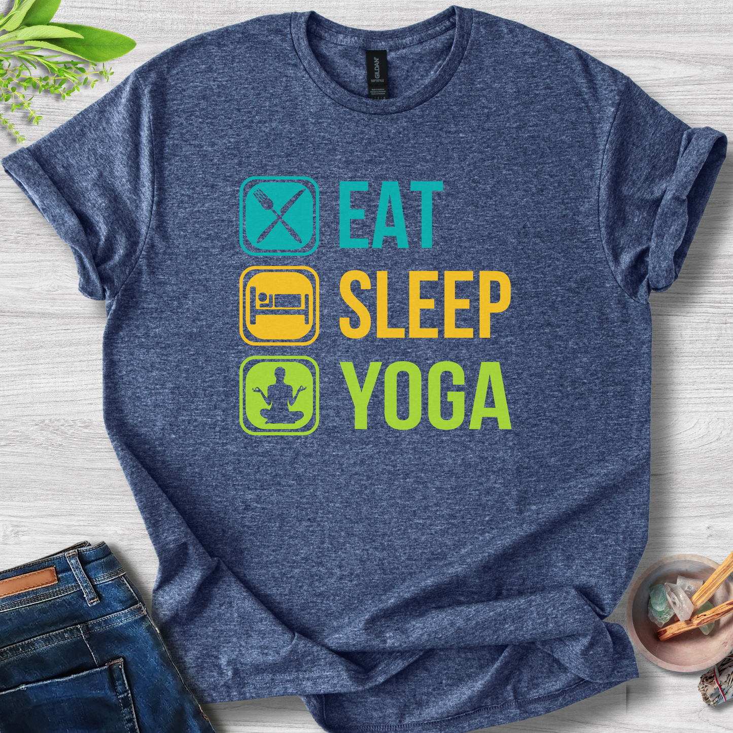 Eat, Sleep, Yoga Unisex Softstyle T-Shirt