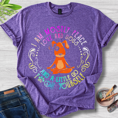 I Am Mostly Peace, Love and Dogs Unisex Softstyle T-Shirt