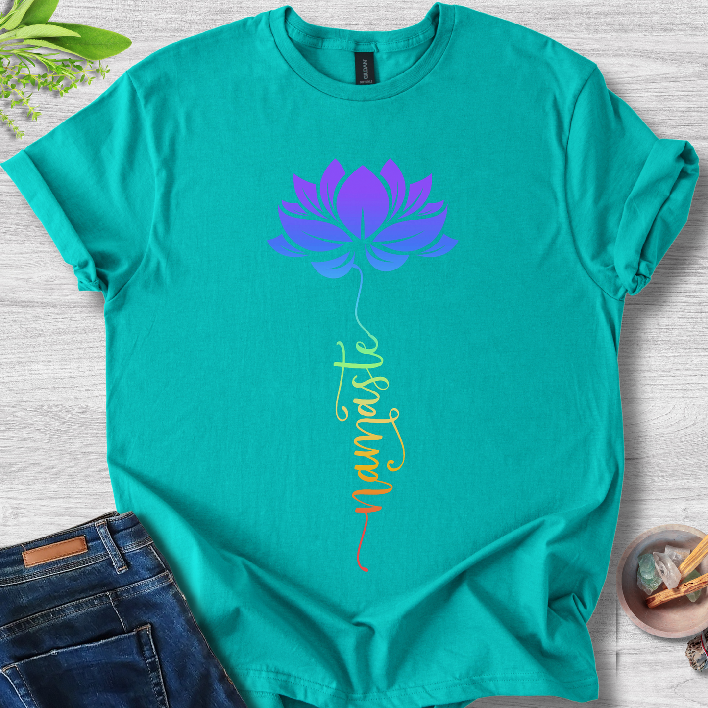 Lotus Namaste Gradient Unisex Softstyle T-Shirt