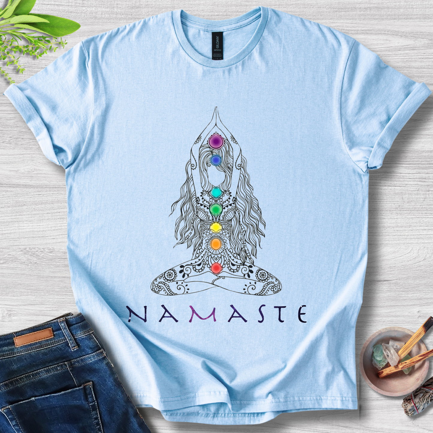 Namaste Chakra Flow Unisex Softstyle T-Shirt