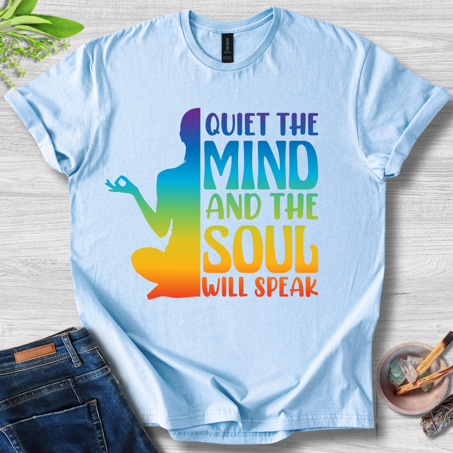 Quiet the Mind, Soul Speaks Unisex Softstyle T-Shirt