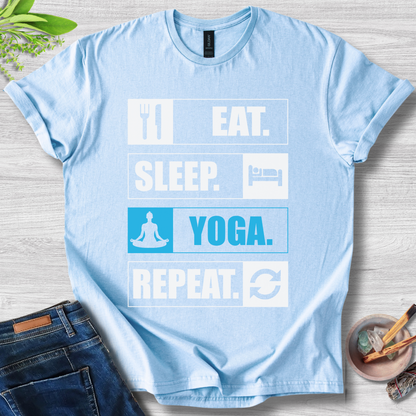 Eat. Sleep. Yoga. Repeat. Unisex Softstyle T-Shirt