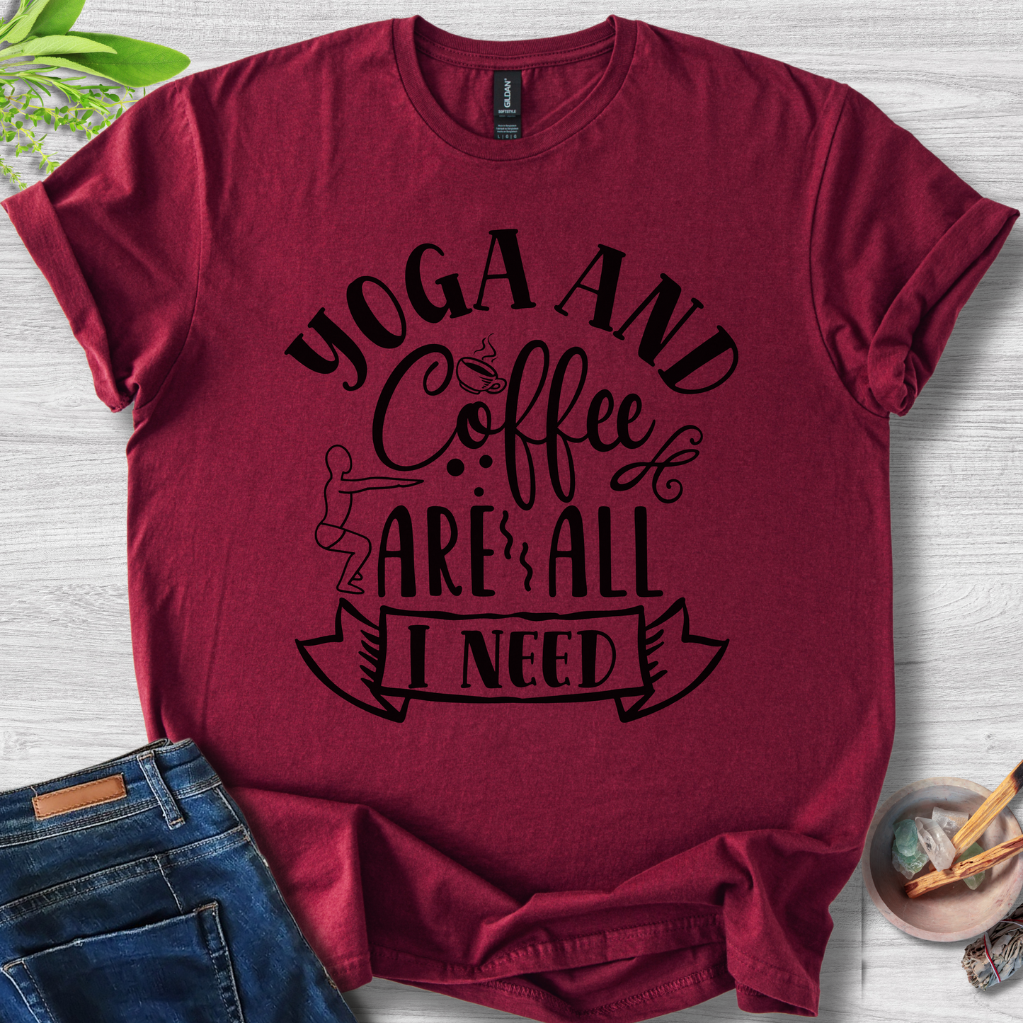 Coffee & Yoga Vibes Unisex Softstyle T-Shirt